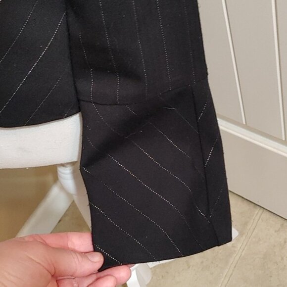 GUESS Jeans black long sleeves blazer with jacket silver threads size M - Picture 4 of 8